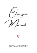 Cute Typography Anniversary Card - One Year Anniversary - One Year Married... created by A Bee's Designs