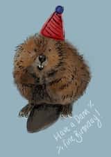 Beaver Party Animal Birthday Card created by Lovegreen Art
