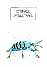 Weevil Miss You, Fun Bug Card created by JOKstudios