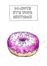 Yummy and Punny Donut Birthday Card created by JOKstudios