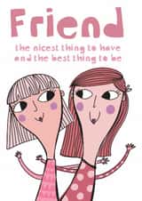Friendship Card – Friends Are the Best Thing | Cute Best Friend Card created by elnup