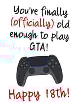 GTA Gamer 18th Birthday Card created by Daft as Duck