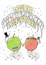 Appley Ever After Wedding Card Bride and Groom created by Capybara Chris
