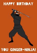 Ginger-ninja birthday card created by Little Prints Fred Designs