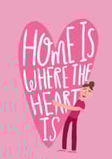Cute Contemporary Love Heart New Home Card - Home Is Where The Heart Is created by ems le tocq