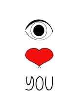 I love you, eye and heart symbol card created by Artzen Island