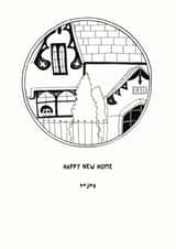 Quirky Modern Black and White New Home Card created by Floki and Rollo