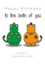 Dinosaur Twin Birthday Card created by Twinny Things