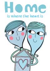 New Home Card – Home Is Where the Heart Is | Cute Housewarming Card created by elnup