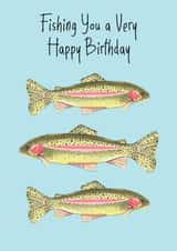 Fishing Rainbow Trout Birthday Card created by Laura Stanley Designs