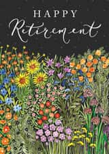 Beautiful floral happy retirement card created by Making Meadows Ltd