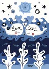 Love to Love Whale Card created by The Illustrated World of Lisa Berkshire