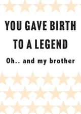 You gave birth to a legend created by Blakespeed Creations