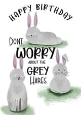 Don't worry about the Grey Hares Birthday Card created by The Arty Apples Limited