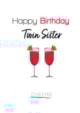 Twin Sister Birthday Card - Cocktails created by Twinny Things
