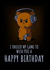 Grumpy Video Game Birthday Cat Card created by NerdShizzle