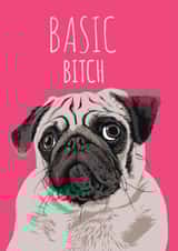 Basic bitch pug dog card  created by Ryan Hodge 