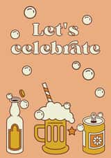 Let's celebrate, 70s beer style created by Lauren Beth Designs