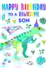 Rawrsome Son T-Rex Birthday Card created by Colour Pop Prints