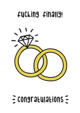 Finally Engaged - Engagement Card - Ring themed cheeky card created by @Laura Lonsdale Designs