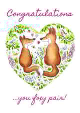 Foxy pair congratulations - punny engagement card created by Kate Garrett