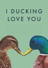 'I ducking love you' card created by Alice Ella