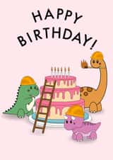 Dino Builders Birthday Cake Construction Site created by Amelie’s Dino Designs  