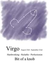 Cheeky zodiac-themed birthday card for a Virgo created by Shore Designs