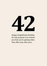 Insignificant 42nd Birthday Card created by Sassy Sarah