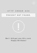 HTTP ERROR 404 TECH Funny Card Present Not Found created by Jam On Toast