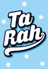 ta rah, goodbye and good luck greeting card created by Lindsey Sagar