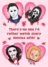 Horror Movie Birthday / Anniversary / Valentines Card, Scary Movies Love Card created by Katy Naughton