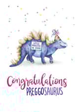 Congratulations Preggosaurus Dinosaur Card created by Citrus Bunn