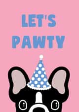 Lets Pawty French Bulldog Birthday Card created by Rambos Packed