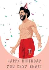 Liverpool Mo Salah Birthday Card created by Replay Prints