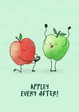 Appley ever after engagement card created by Easel & Bear