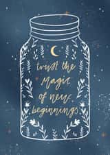 'Trust the magic of new beginnings' New Job/Good Luck Card created by Flourish Paperworks