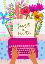 'Just a note' Floral Typewriter Card created by Flourish Paperworks
