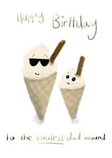 Coolest Dad Ice Cream Birthday Card created by Palette&Petal 