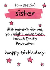 Cheeky Favourite Child Birthday Card for Sister created by Oh You Know Aaron