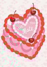 Love You Mate, Retro Heart Cake created by The Stylist Illustrates