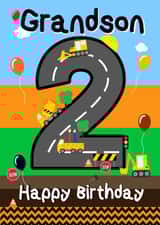 Roadworks 2nd Birthday Card for Grandson created by Kerrylovescards