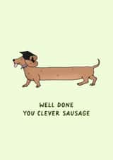 Clever Sausage Graduate Dachshund Card created by Elena Smith