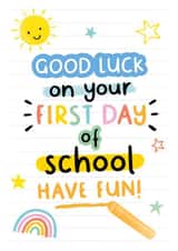 Good Luck On Your First Day Of School Card created by Macie Dot Doodles