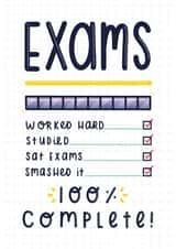 Exams 100% Complete Congratulations card created by Joanne Hawker