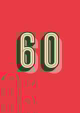 Minimal Retro 60th Birthday Card Age Milestone created by Betiobca