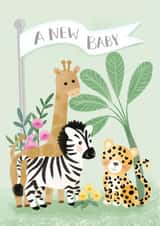 Cute New Baby jungle card created by Paper Valley Design Studio
