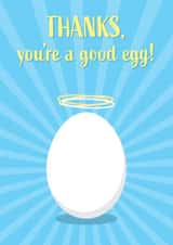 You're a Good Egg - Sunburst and Halo Thank You Card created by Lisa Crisafi