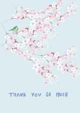 Pretty Blossom Thank You Card - Blue Tit - Blossom - Thank You So Much created by Honey & Velvet Studio