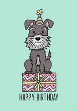 Schnauzer Dog Birthday Card, happy birthday, for her, for mum, for girlfriend created by By Emma Dearling